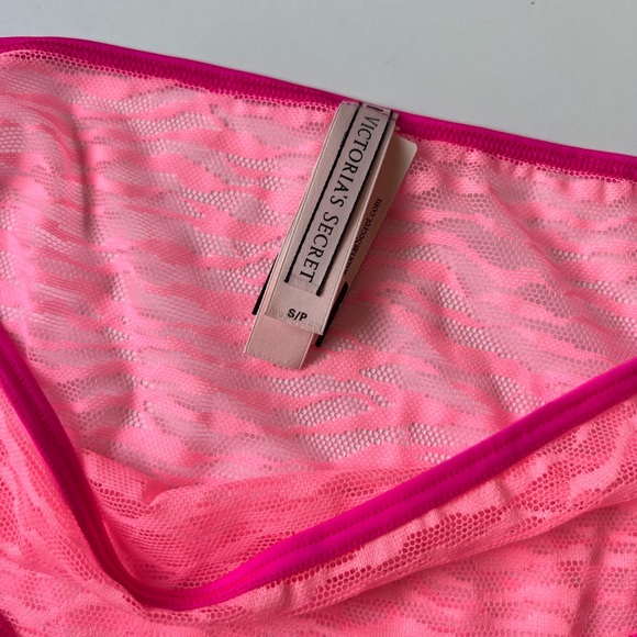 Victoria's Secret VTG Extra Low Rise Mesh Hiphugger Panty Pink Zebra Stripe Smal - Picture 4 of 4